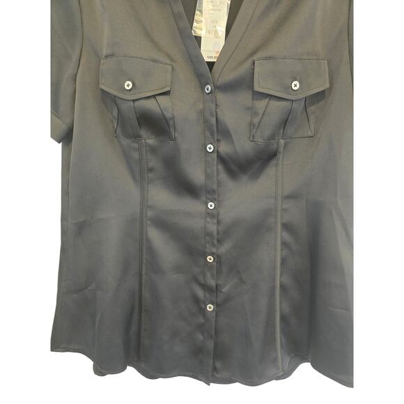 White House Black Market size M Black Blouse NWT - Picture 2 of 12